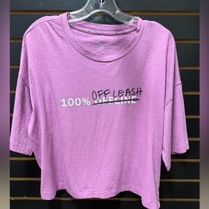 NWT Aerie OFFLINE Boyfriend Cropped Oversized Tee Size L Pink